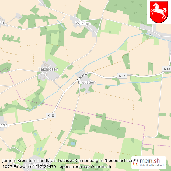 Jameln Breustian  Lageplan